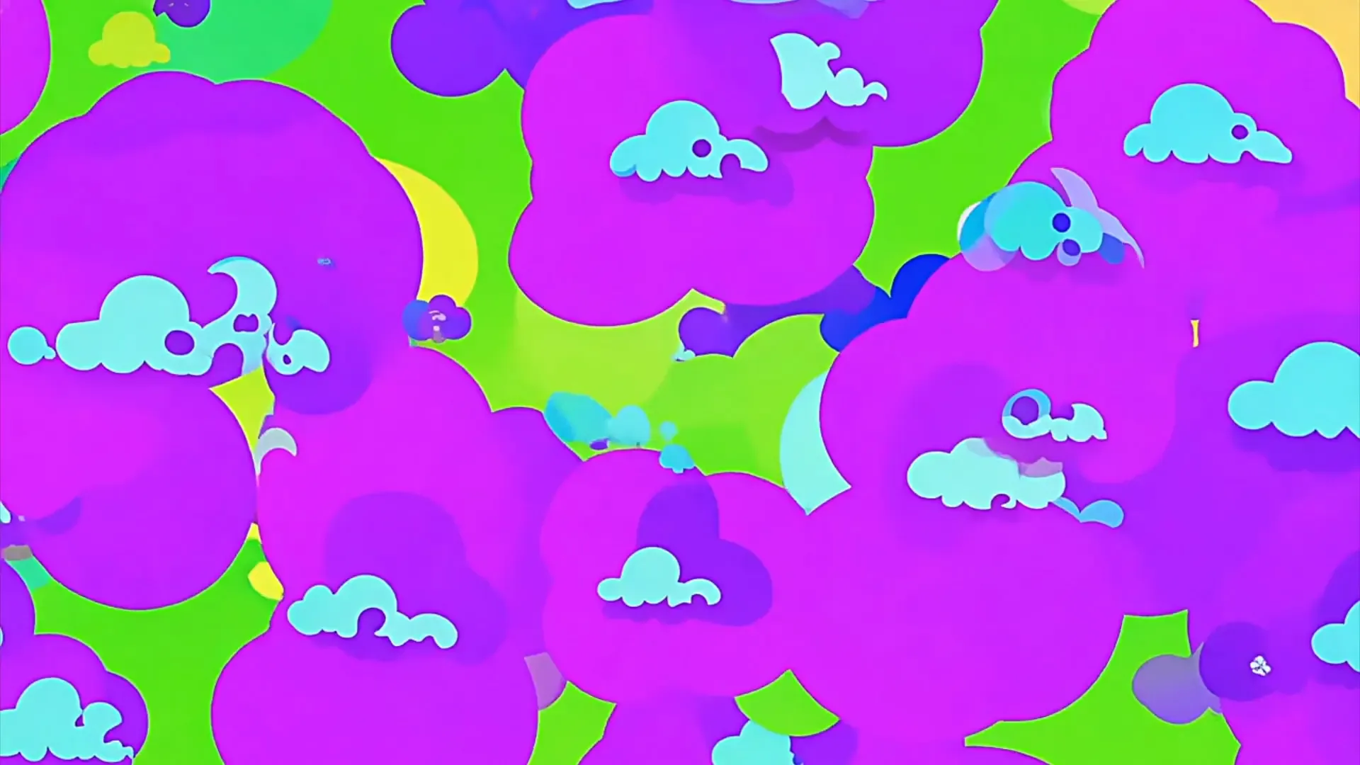 Bright Cartoon Cloud Shapes Transition for Logo Animation